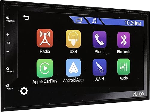 Clarion FX450 - Radio estéreo para automóvil, camión, SUV, pantalla táctil 2 DIN, Apple Car Play y Android Auto, Bluetooth, 50 WTS x 4, AM-FM,