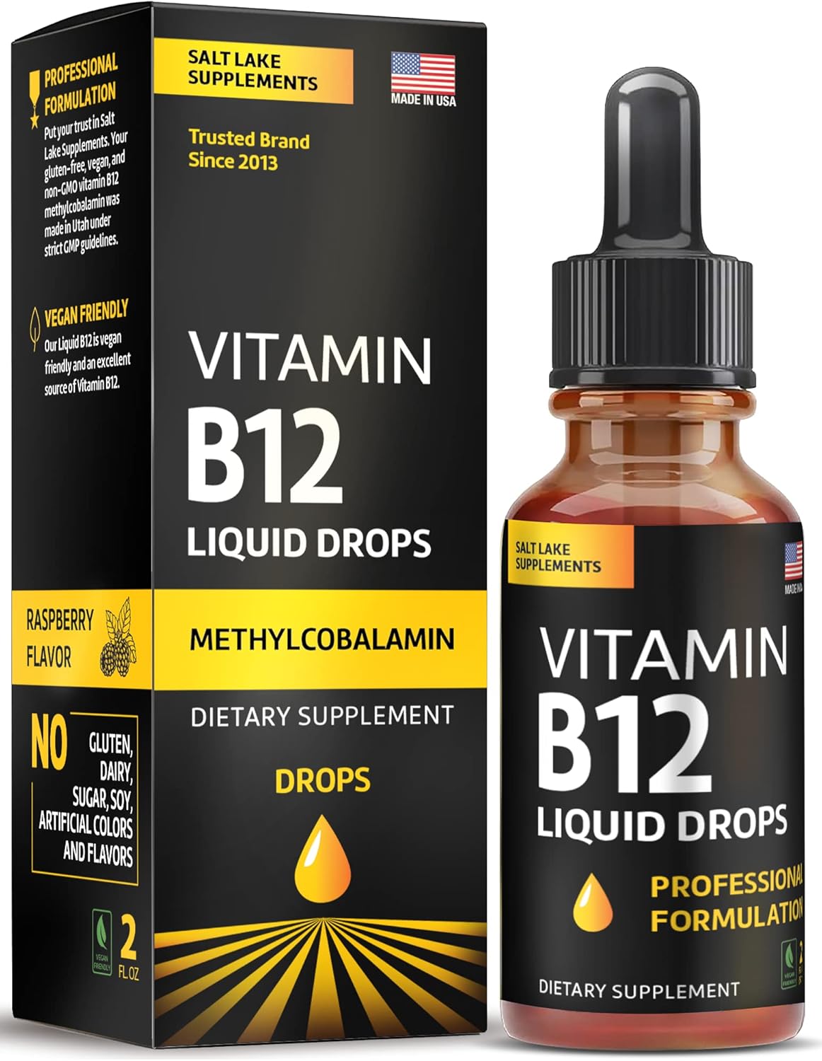 Vitamin B12 Liquid Sublingual B12 Drops Vegan & NonGMO Instantly