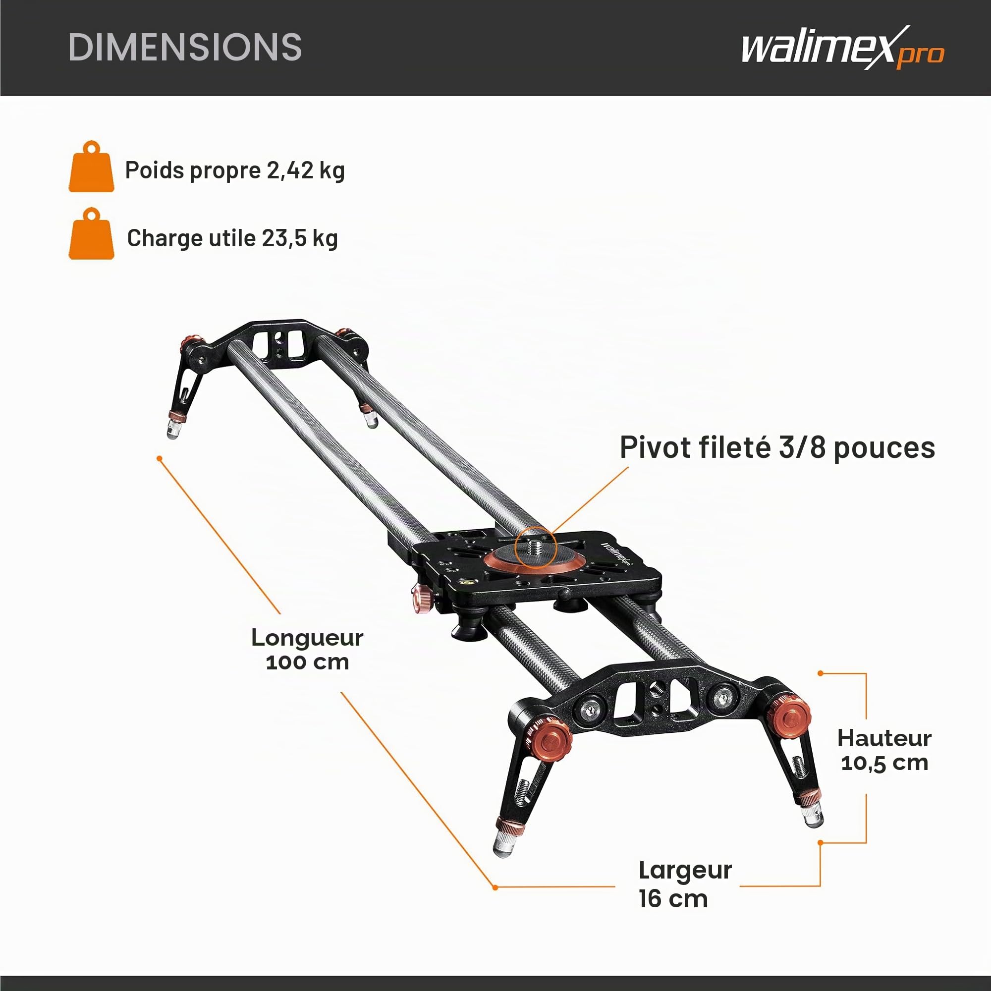 walimex Pro Carbone Video Slider Pro 100