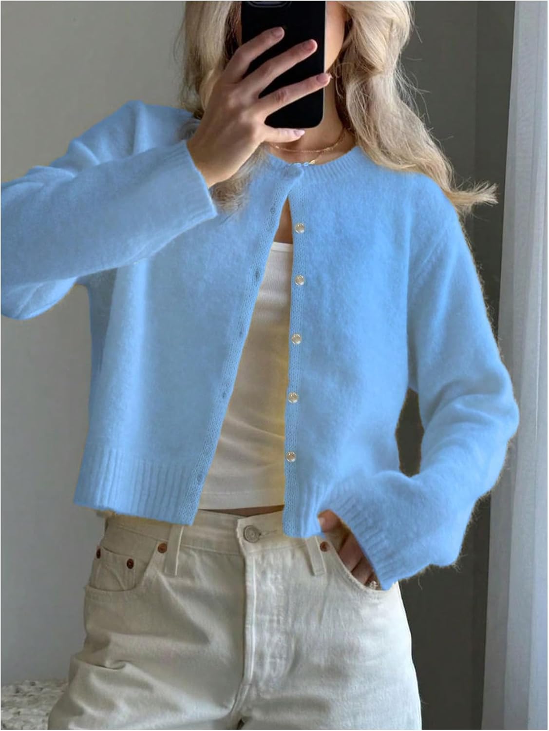 SOLY HUX Button Down Lightweight Cardigans for Women Trendy Crop Cardigan Sweaters Cute Knitwear Back to School Outfits - Image 2