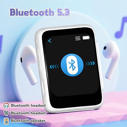 Miniatura 2 de Reproductor de MP3 Bluetooth para niños con auriculares, altavoz integrado, Bluetooth 5.3, 512 GB expandible, radio FM, grabadora de voz, lector de