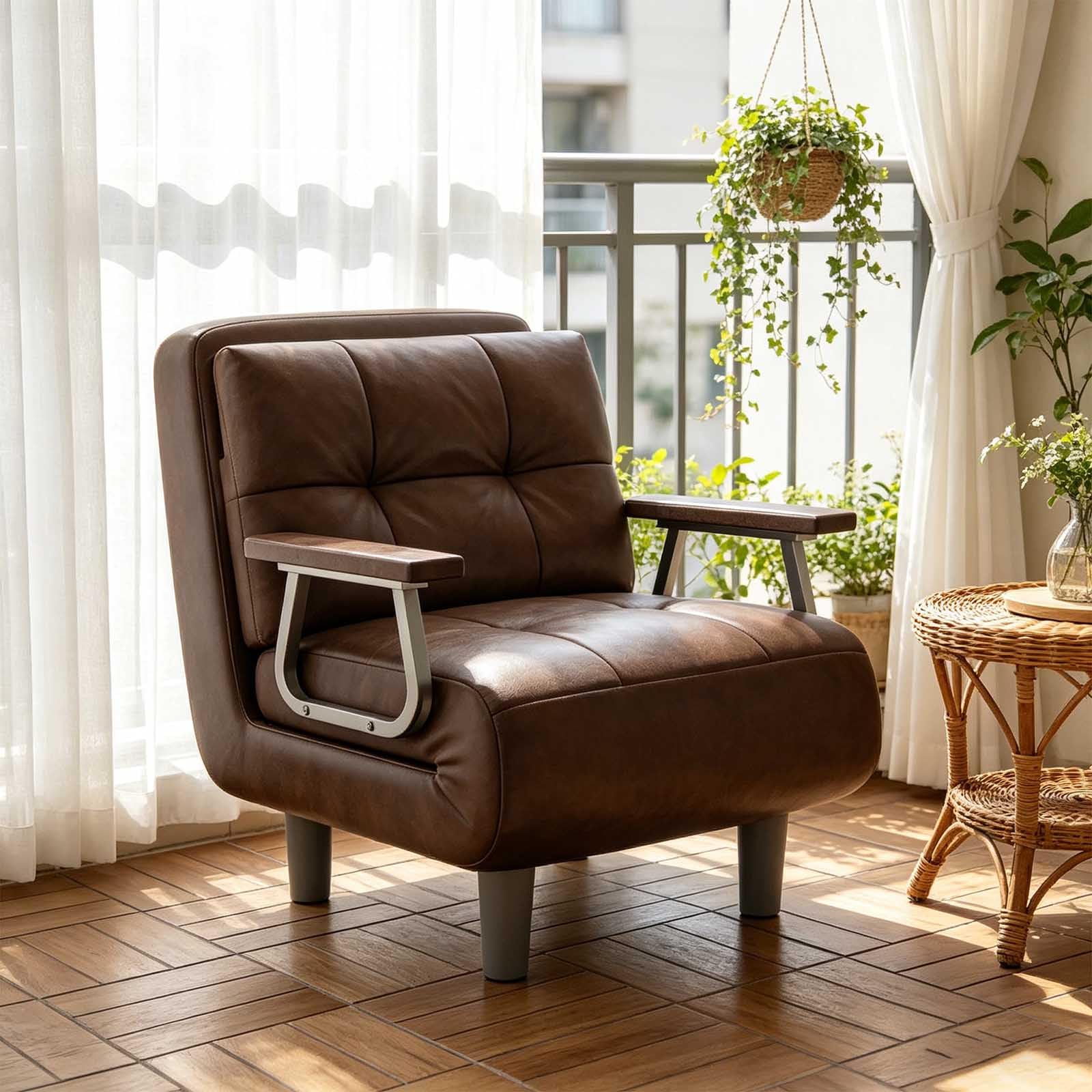 Sofá cama convertible 3 en 1 con diseño que ahorra espacio y cojín incluido
