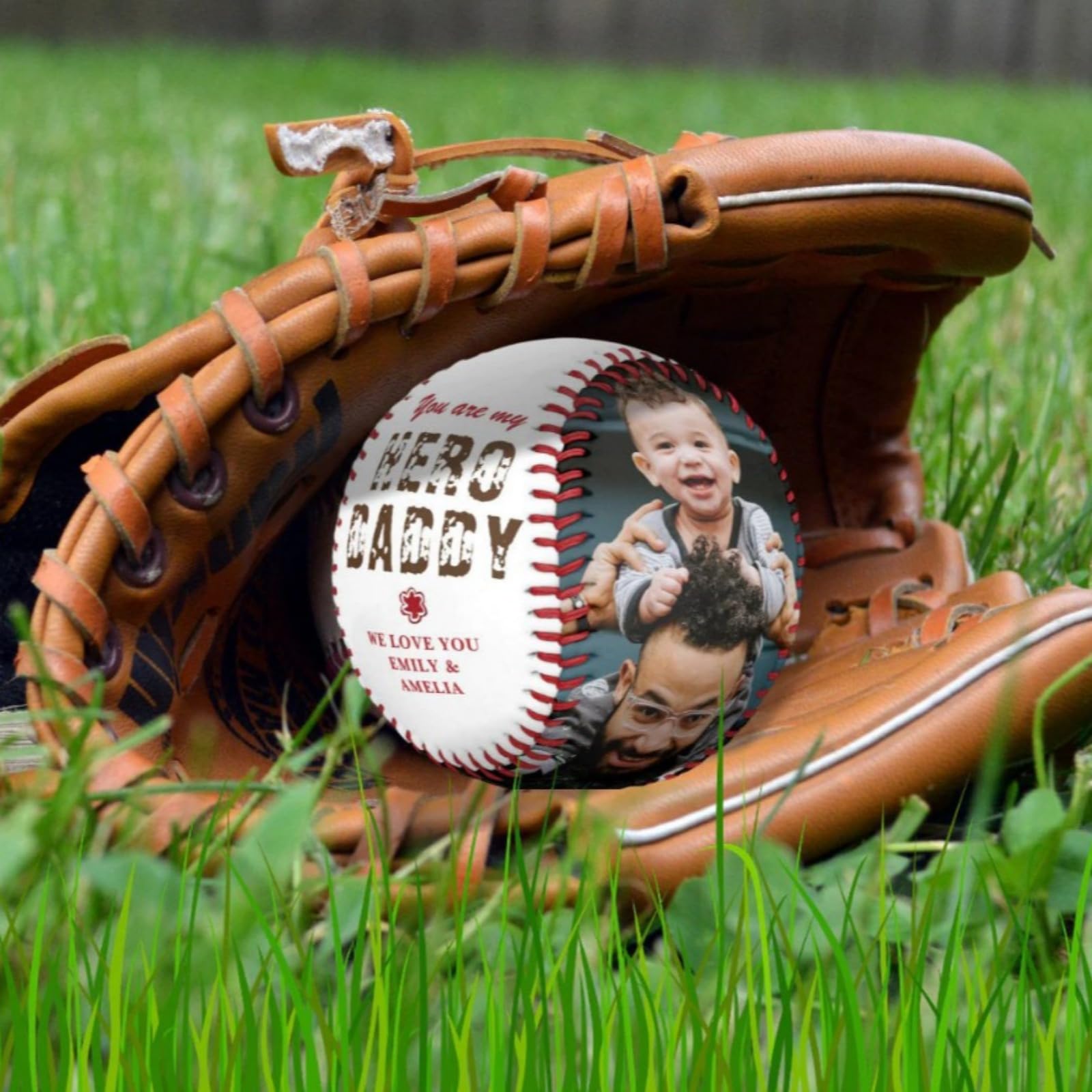 Pallina da baseball personalizzata personalizzata con foto,Regali di baseball,Foto personalizzata Baseball,per la festa del papà Anniversario Natale Memorial