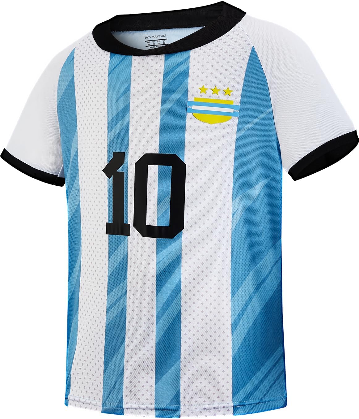 Boys Soccer Jersey Blue #10 Kids & Youth Sports Fan Jerseys Football Training Clothes for 4-14 Years - Image 4