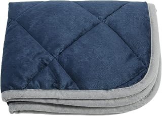 CUTULAMO Tapete de gato, camada intermediária de isolamento térmico, lavável na máquina, durável, de aplicação ampla, pano de plástico, almofada quente para o inverno (azul escuro com acabamento cinza, M)