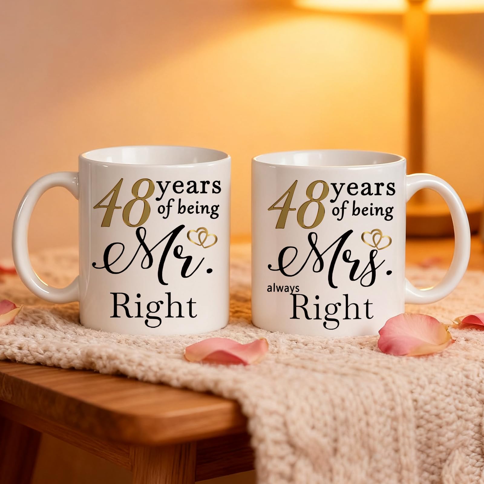 48 Year Anniversary Coffee Mugs Set of 2 - Image 4