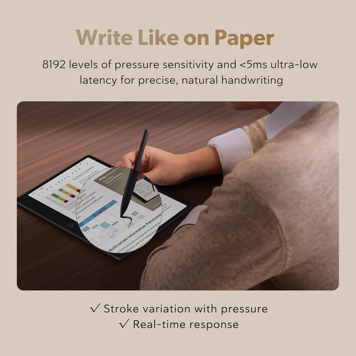 TCL Note A1 NXTPAPER Paper Tablet, Digital Notebook with Pen & Flip Case, 11.5” 2.2K 120Hz Paper-Like Display, 8GB+256GB, AI Tools, 8000mAh Battery, Android 15, Tablet for Work, Study & Creativity