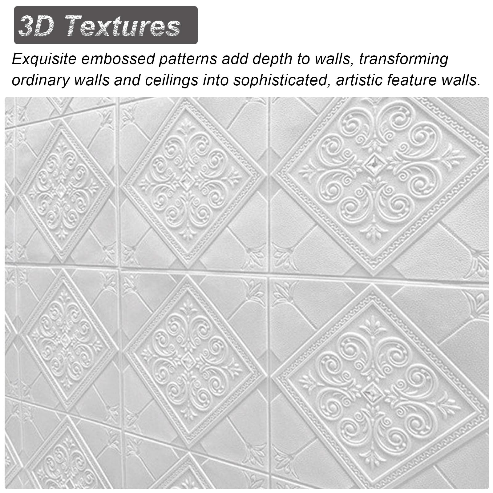 Paneles Decorativos Baldosas de Techo 3D Autoadhesivas, Papel Tapiz Decorativo de Espuma para Techos con Diseño Floral, Paneles Pared Autoadhesivos Salpicaderos.(Style F,25 pcs (Cover 12.25 m²))
