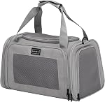 PETSFIT Pet Carrier Airline Approved with Extendable Mat, Dog Carriers for Small Dogs, TSA Approved Pet Carrier, Puppy Carrier for Small and Medium Cats Under 12 Lbs, Black