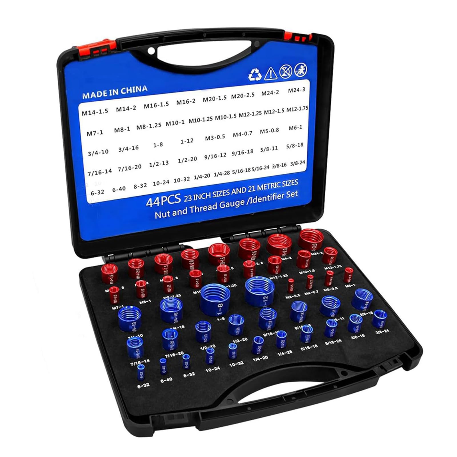 Kaeltsyn 44Pcs Stainless Steel Nut And Bolt Thread Checker Sizing Gauge Set For Mechanical Repair And Diyer Projects Nut And Thread Checker