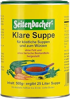 Seitenbacher Klare Suppe I Gemüsebrühe I der Allrounder I ohne Fett I ergiebig I vegan I glutenfrei I lactosefrei I (1x 500 g)