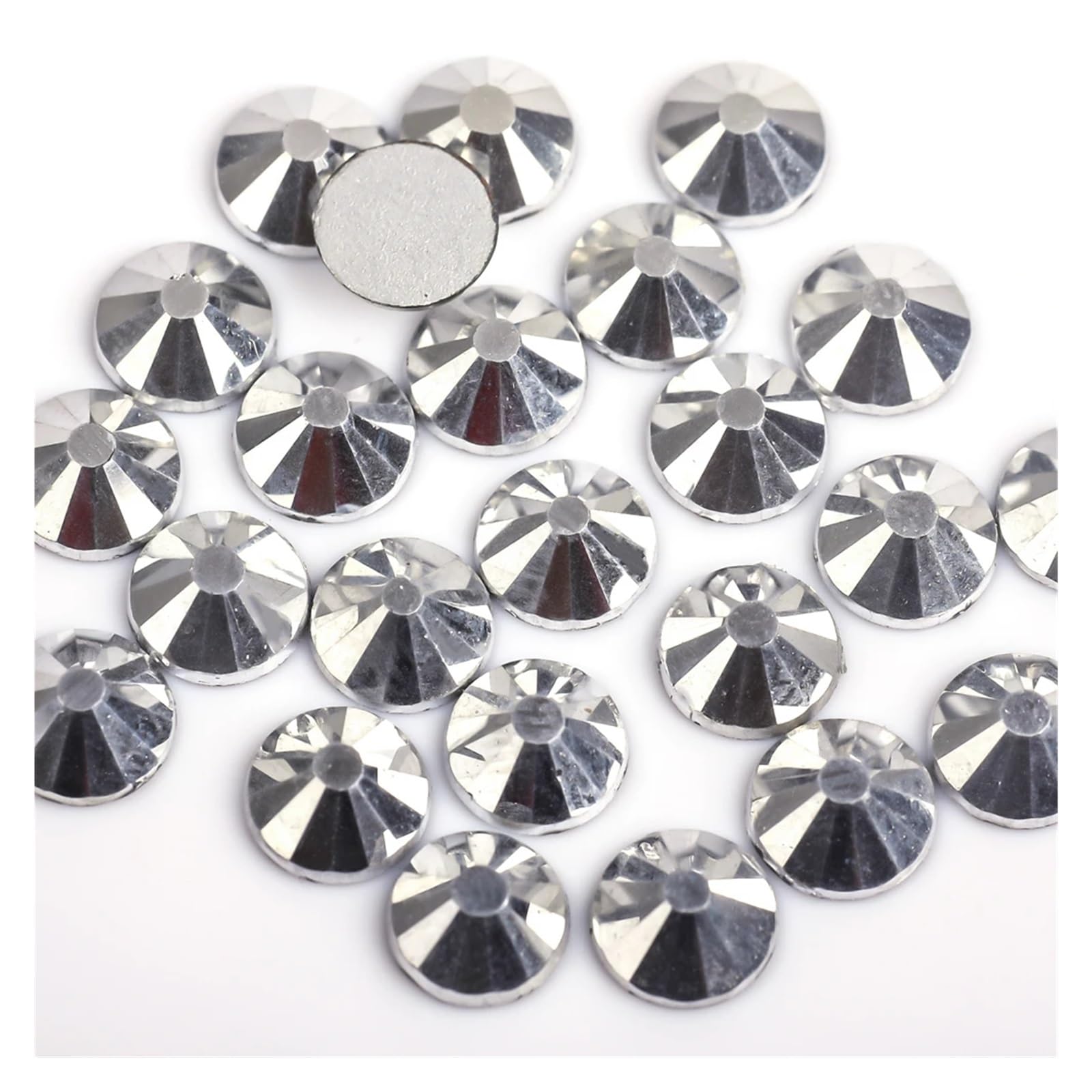Strass à dos plat en cristal Silver Hematite résistant pour nail art 3D durable sans chute