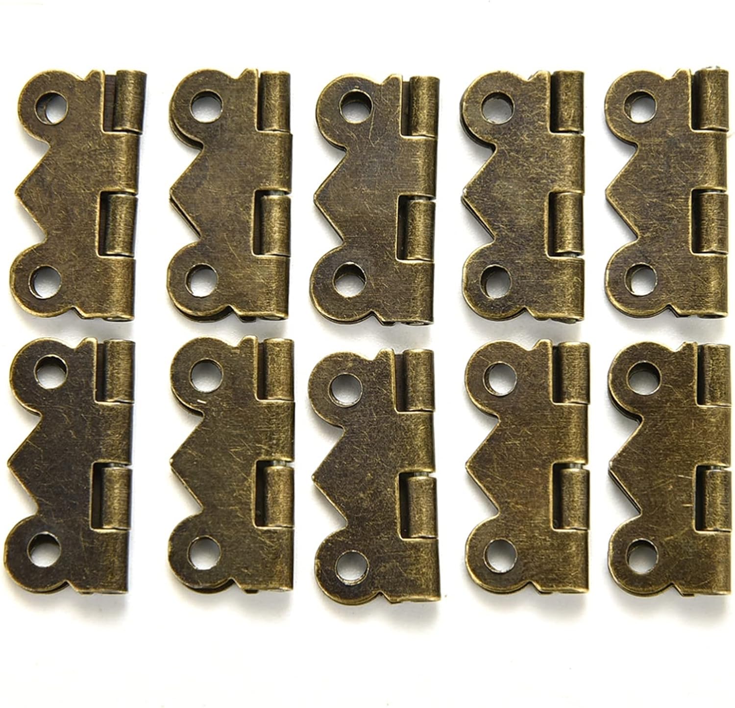 Hinges Fashion Design Bronze Yellow 10x Mini Door Cabinet Drawer Jewellery Box Hinge Furniture 20mm x17mm (Color : Yellow)
