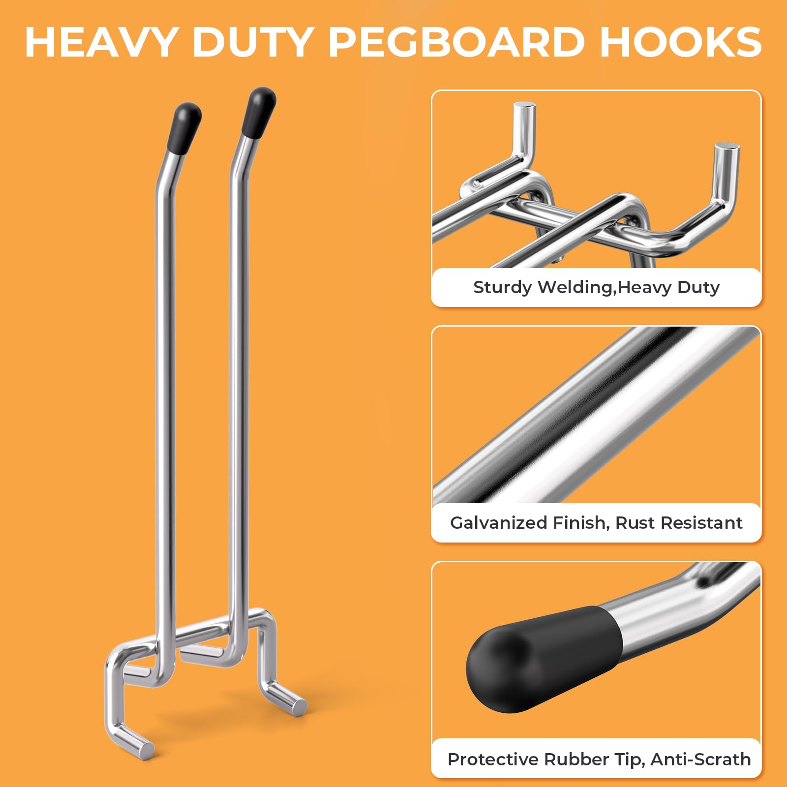 INCLY Pegboard Hooks - 36 Pack, Heavy Duty -5