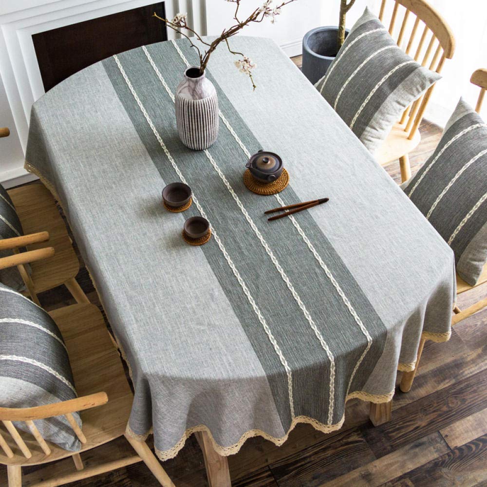 Mantel para Mesa de Fácil Limpieza Resistente Al Desgaste Transpirable Manteles Estampados Antimanchas B Azul Gris 136 × 188cm