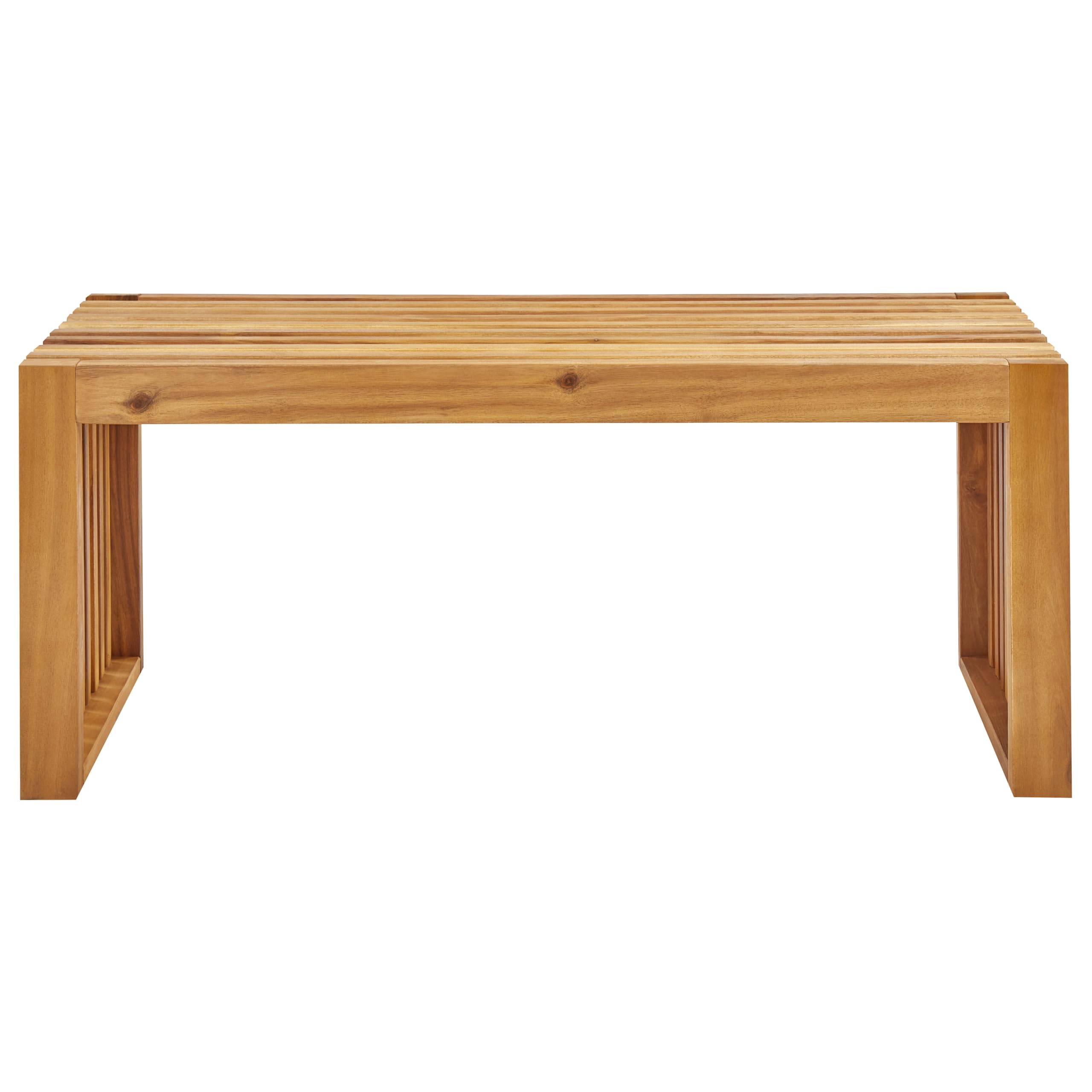 Banc de Salle à Manger 2 Places Intérieur Extérieur 105 cm en Bois d'Acacia Clair Bellano