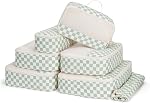 Narwey 7 Set Packing Cubes Travel Organizer, Packing Cubes Carry on Luggage Set Suitcase Backpack for Travelling, Travel Essentials Accessories Cubes with Laundry Bag (Combined Checkerboard)