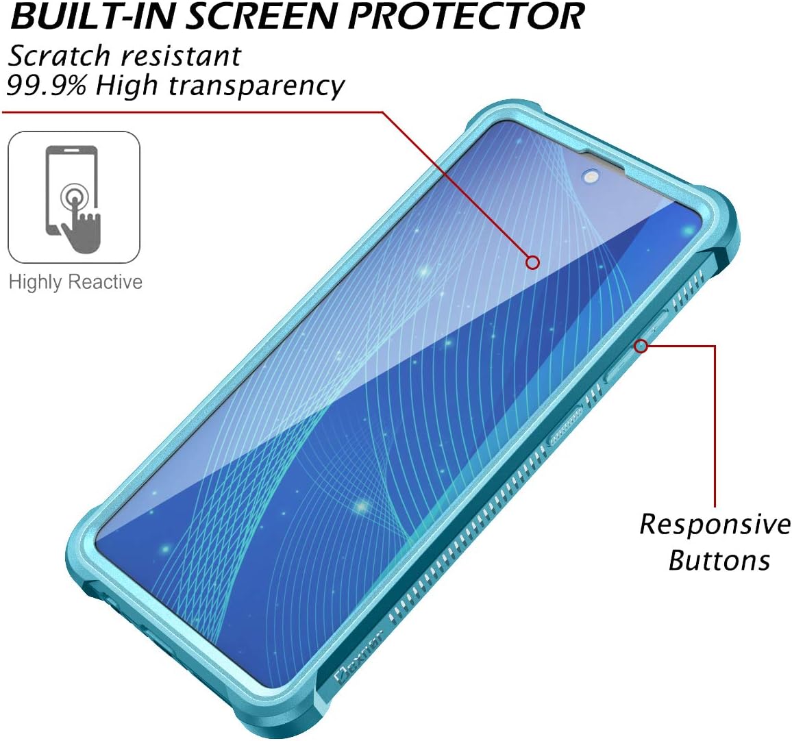 Dexnor for Galaxy A51 4G Case [NOT for 5G] with Screen Protector Clear Military Grade Rugged 360 Full Body Protective Shockproof Hard Cover Defender Heavy Duty Bumper for Samsung A51 4G -Turquoise