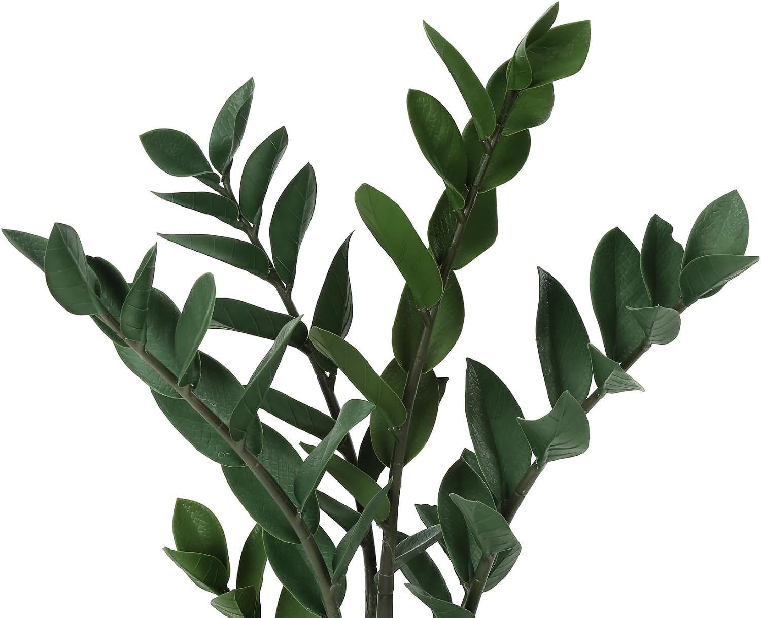 Artificial ZZ Tree Plant, 29" Tall, Green Leaves, Black Pot, Real Touch, Indoor Faux Potted Greenery