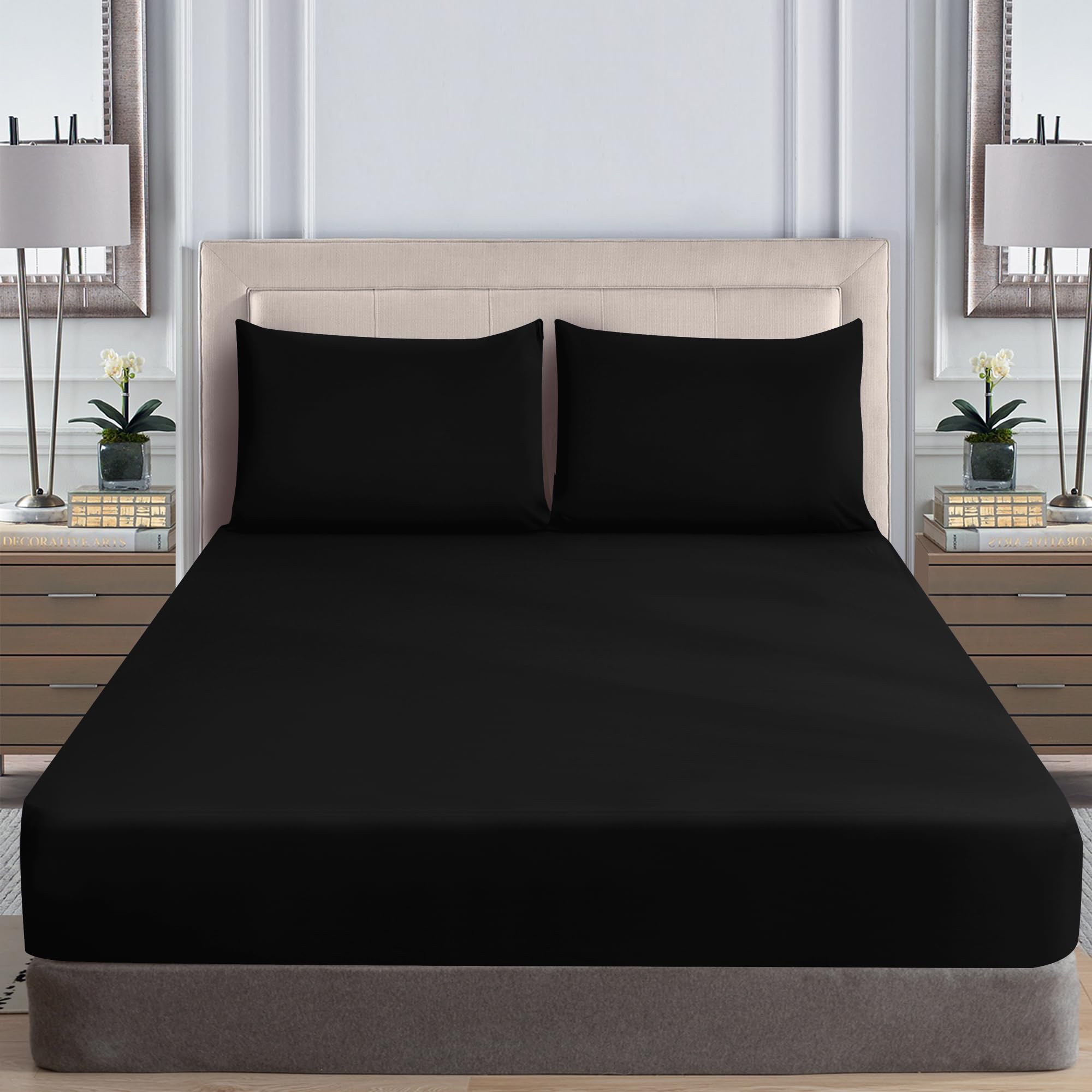 HADI LONDON Microfibre Fitted Sheet Single Double King and Super King - Image 2