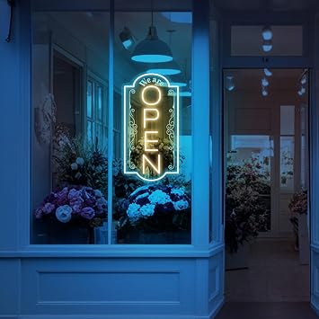 Vertical open sign Vertical Open Led Sign Neon Sign business window light vertical open signs for business Mix color 1-24x12"