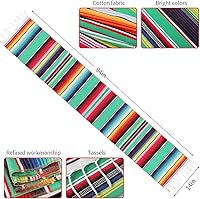 Vista 24 de Table Runner Mexican Handwoven Cotton Serape for Party Wedding and Home Decorations,14x108Inch, Long (1, 14x108/Purple)