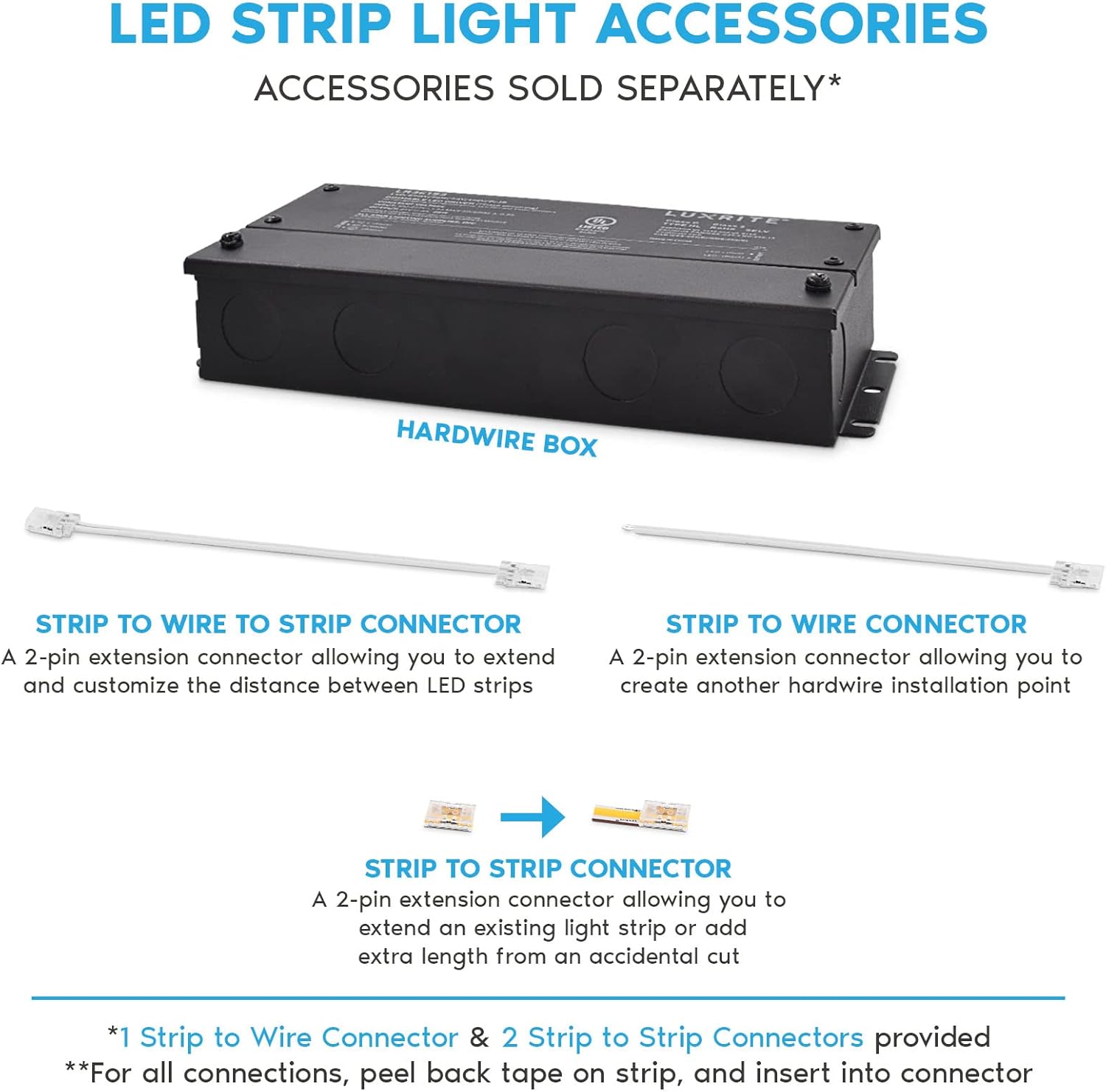 LUXRITE LED Strip Lights 16.4FT, 4000K Cool White, Ultra High Density, 8mm, 270 Lumens/FT, Cut to Length, 3W/FT, CRI 90, 24V Flexible Tape Light, UL Listed - Home and Remodel, Accent Lighting