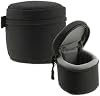Navitech Black Water Resistant Camera Lens Protective Case Pouch - Compatible with Sony SEL35F18 35mm f1.8 Lens