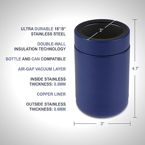 Miniatura 3 de Tahoe Trails - Enfriador de latas aislado al vacío de doble pared de acero inoxidable de 12 onzas