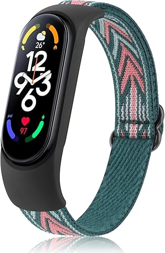 Wanme Bandas para Xiaomi Mi Band 56 7 Correa para mujeres y hombres, correa deportiva elástica suave compatible con Amazfit Band 5 bandas de