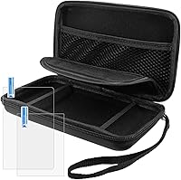 Vista 1 de AFUNTA - Funda protectora compatible con 3DS XL y protectores de pantalla, 2 piezas de vidrio templado para pantalla superior y película de PET