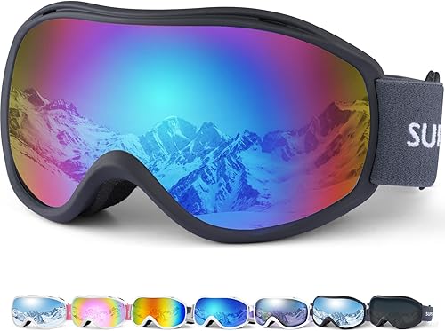 Supertrip Gafas de esquí para hombres y mujeres, antivaho para nieve, protección UV, gafas de snowboard para adultos y jóvenes
