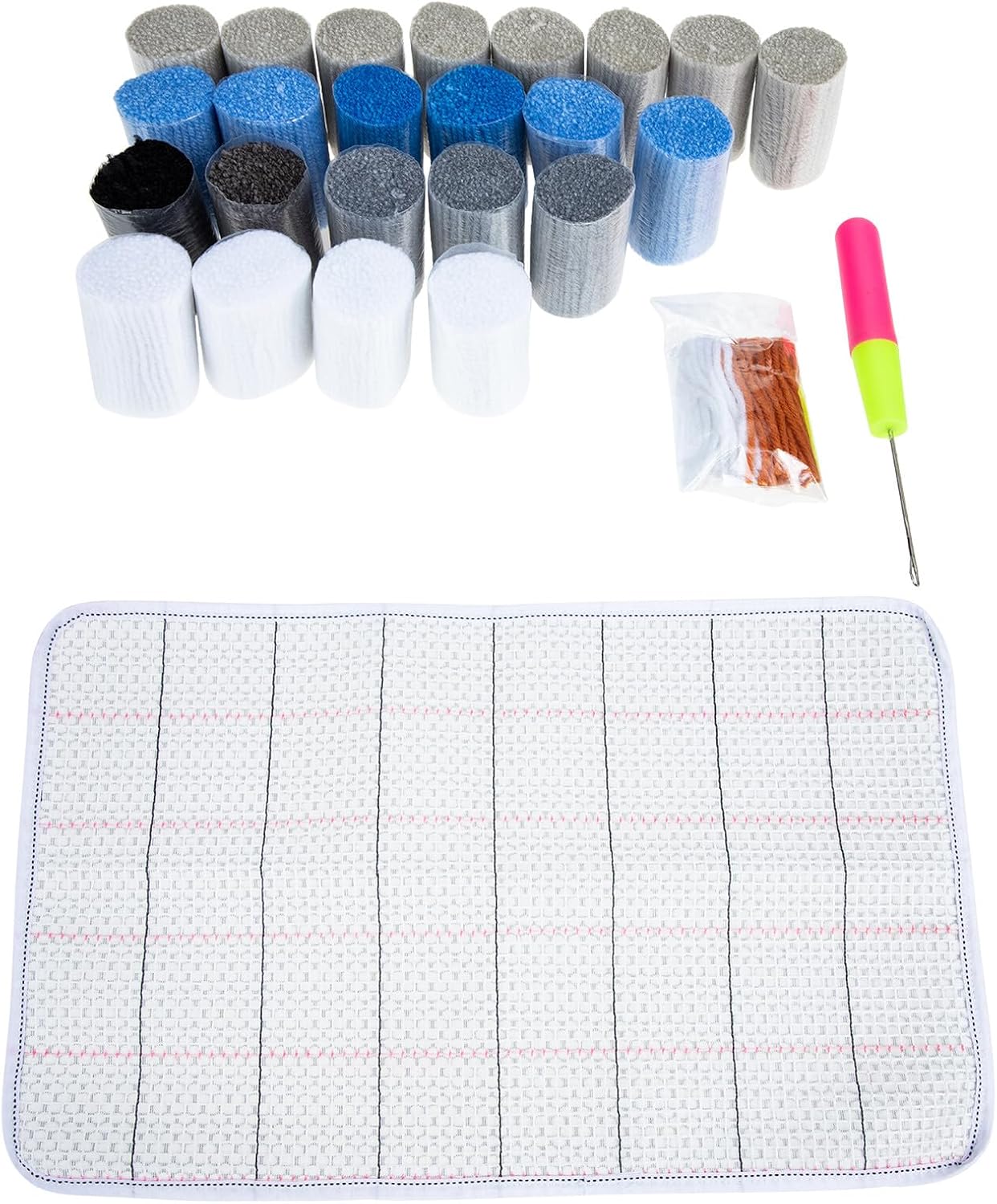OSOLADY DIY Latch Hook Rug Kit Soft Yarn Material for Rug Carpet Cushion Making Comfortable Skin-Friendly Latch Hook Craft Supply for Home Decoration and Needlework