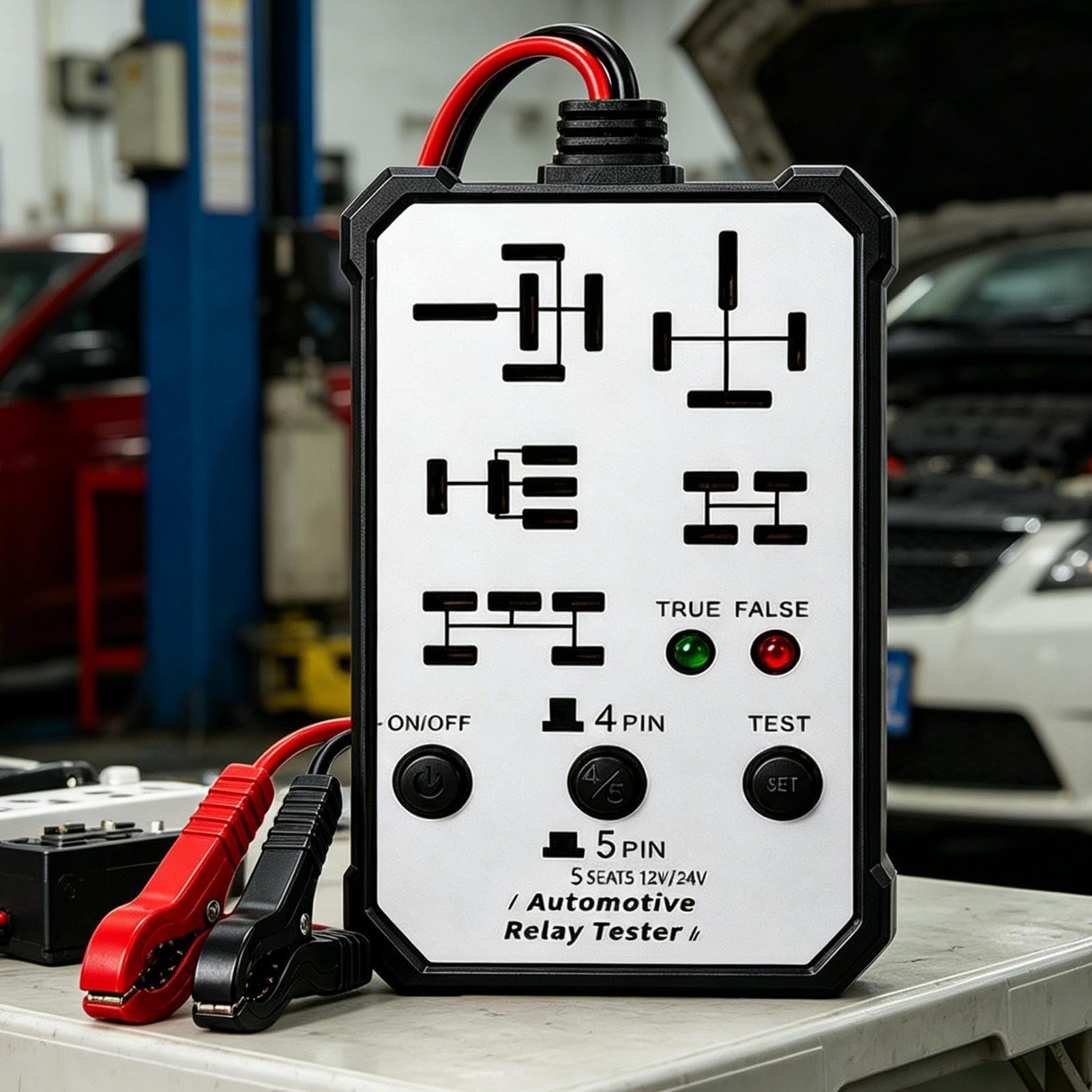 Comprobador de relés de coche 12 V 24 V con indicador luminoso integrado
