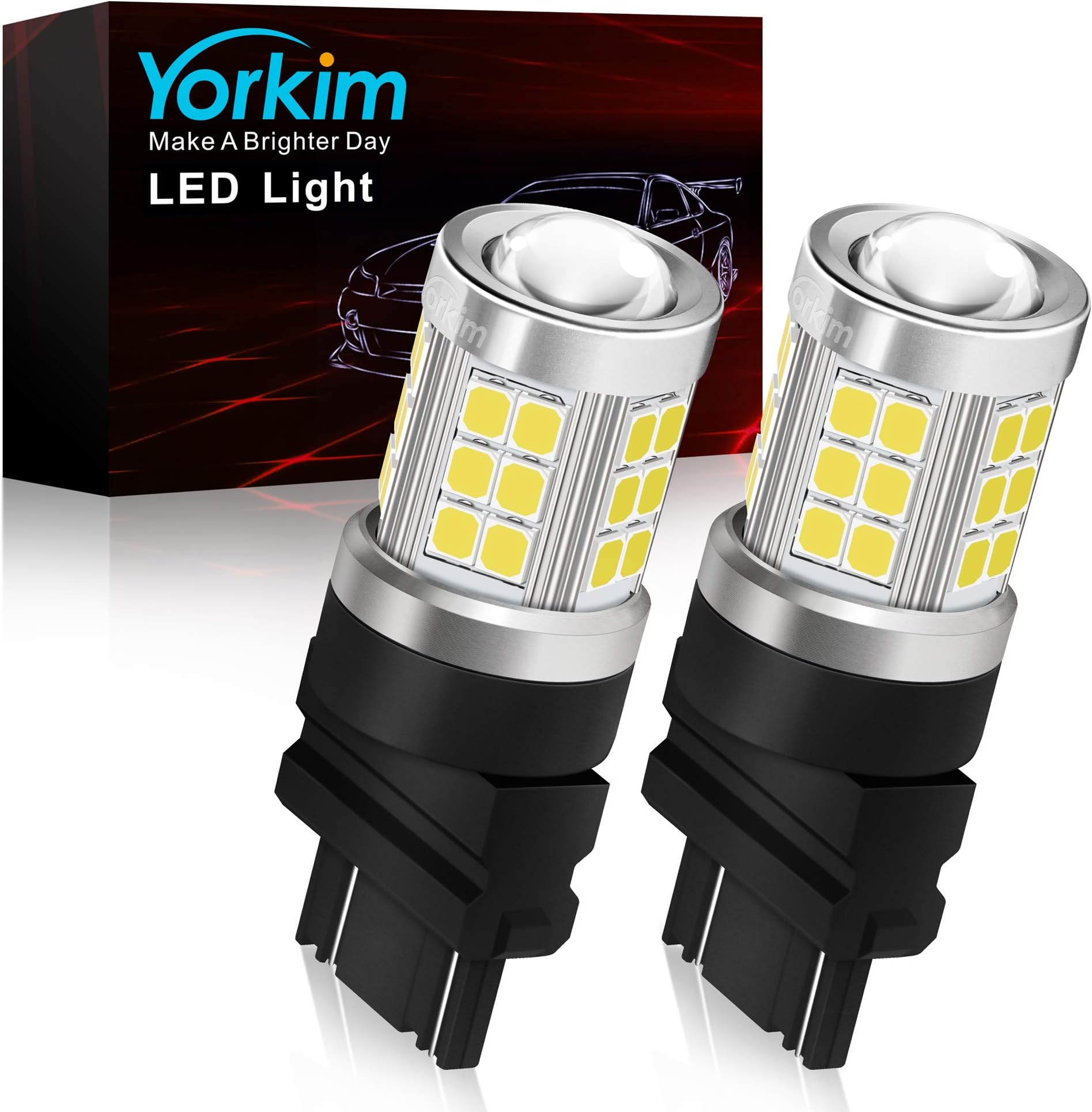 - 3157 LED Bulb, super bright 3156 led bulb 3056 3057 4157 bulb led 3157 Replacement for led Reverse Blinker Brake Tail Lights, 6000K Xenon White, pack of 2