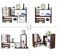Vista 3 de PAG Organizador de Escritorio Estante de Escritorio Estantería Ajustable de Encimera Estantes de Mesa Pequeños Organizador de Libros Organización