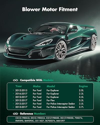 Miniatura 5 de SCITOO Motor de soplador de calentador de plástico ABS con ventilador, motores de sopladores HVAC 700274 apto para Ford 2012-2017 para Explorer,
