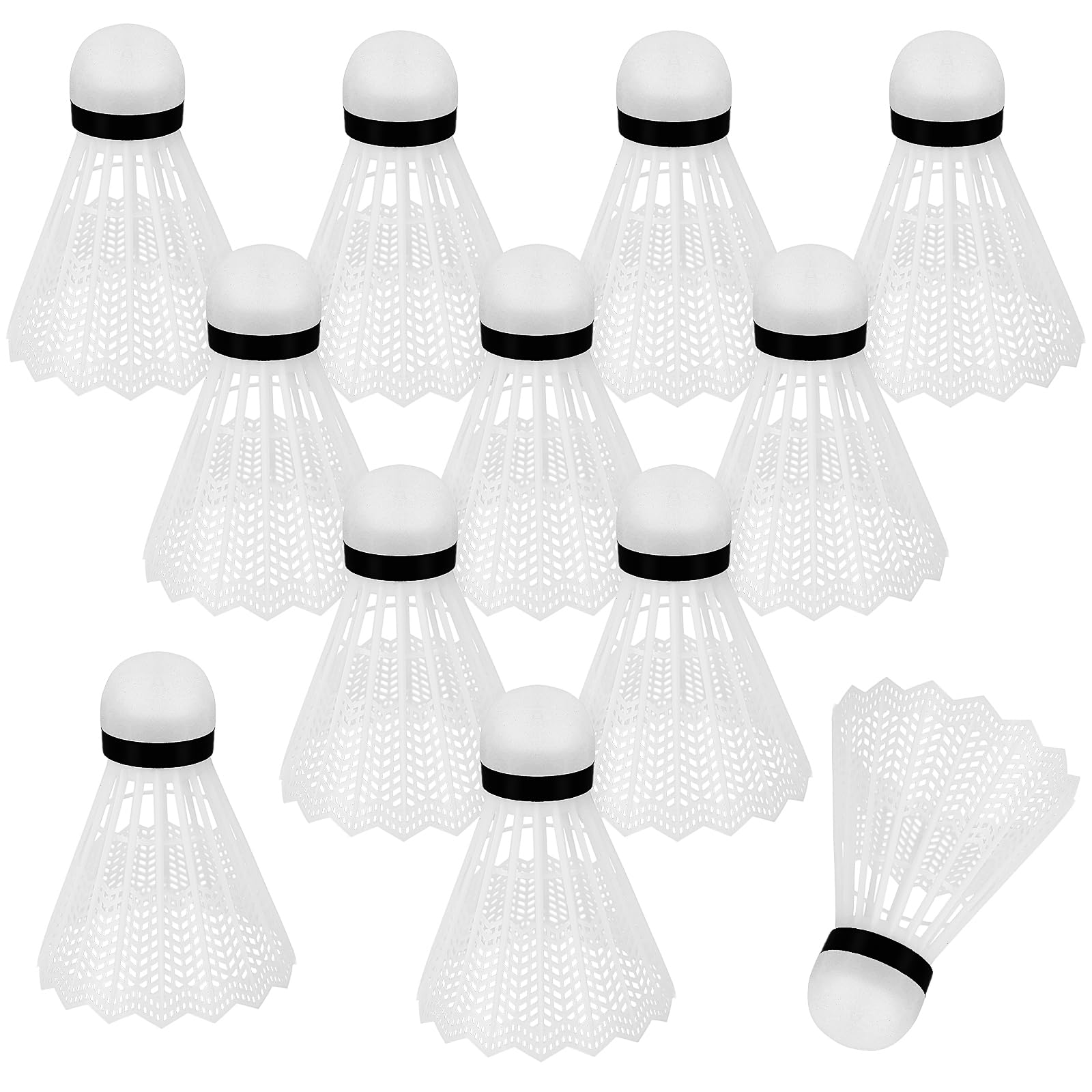 Hysagtek 12 Pcs ShuttleCocks Badminton Shuttle Cocks Great Balance & Flight, Durable Shuttlecocks for Backyards Indoor Outdoor Sports Playing Training and Entertainment Balls for Men Women, White