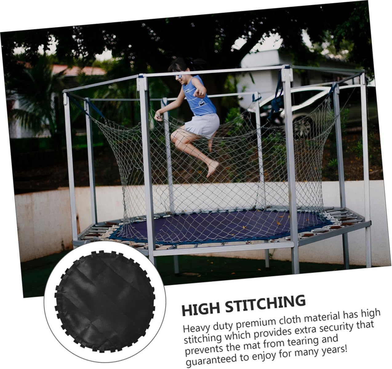 UPKOCH 1pc Weatherproof Round Trampoline Jumping Mat Black Replacement Pad for Trampoline and Fade-Resistant for Outdoor Fun and Backyard Play