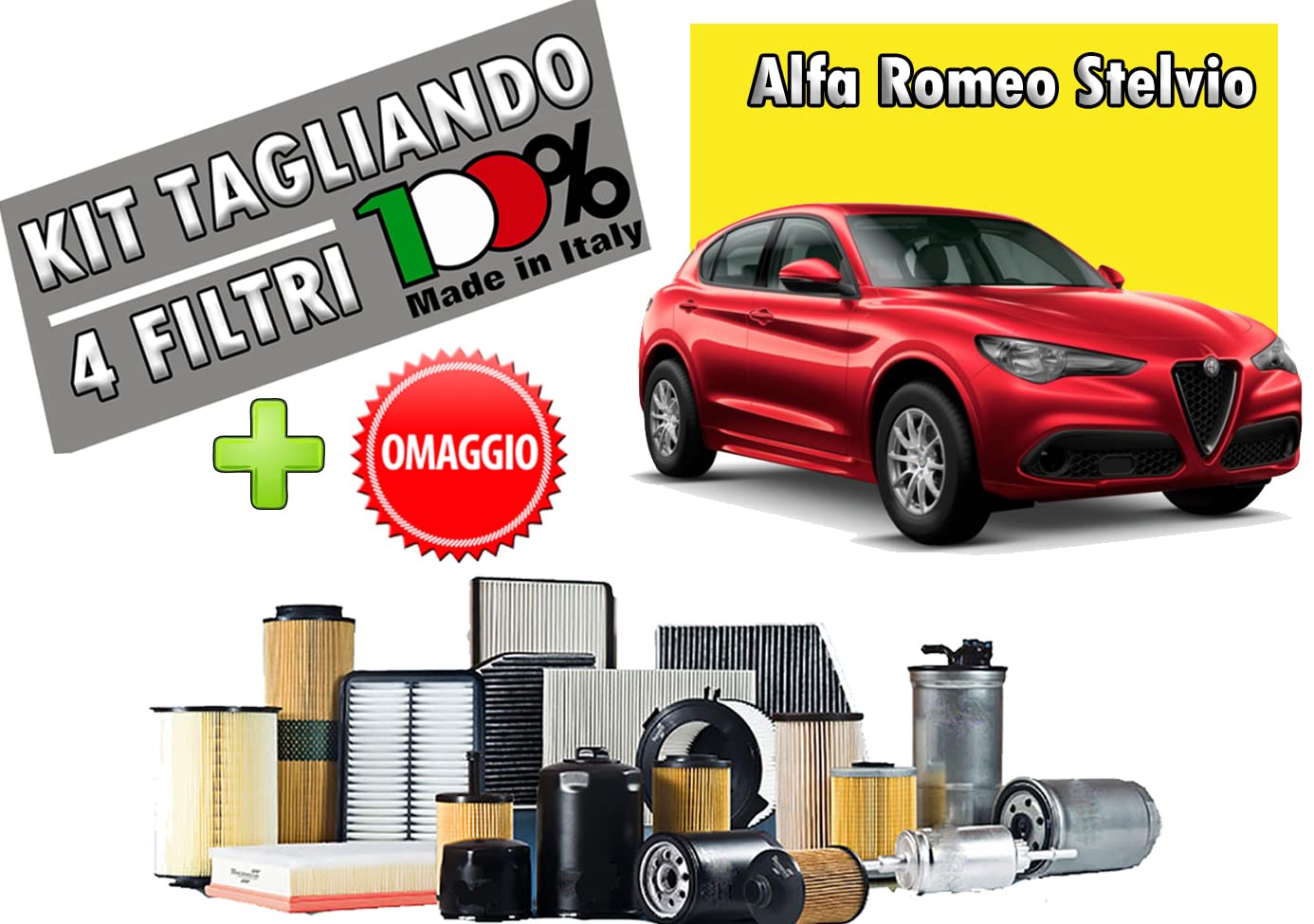 KIT TAGLIANDO FILTRI E OLIO ALFA ROMEO STELVIO 2.2 D 154KW 210CV DAL