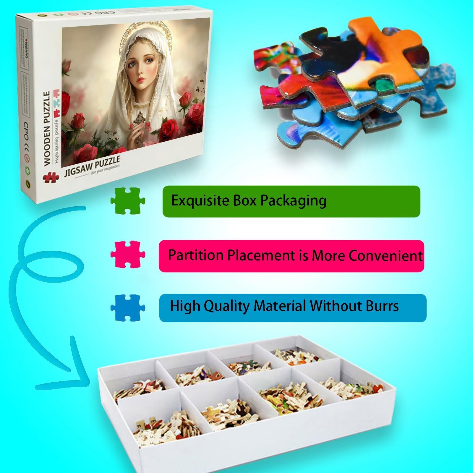 Anmut Puzzle 1500 elementów, trudne puzzle, drewniane puzzle dla całej rodziny, zestaw "zrób to sam", dla dorosłych, nadają się jako dekoracja ścienna i prezenty dla kobiet, temat: kobieta 8p-815