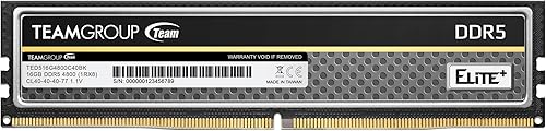 Miniatura 13 de TEAMGROUP Elite Plus DDR5 32 GB (2 x 16 GB) 6400 MHz PC5-51200 CL52 sin búfer sin ECC 1.1V UDIMM 288 pines Módulo de memoria de escritorio Ram Negro