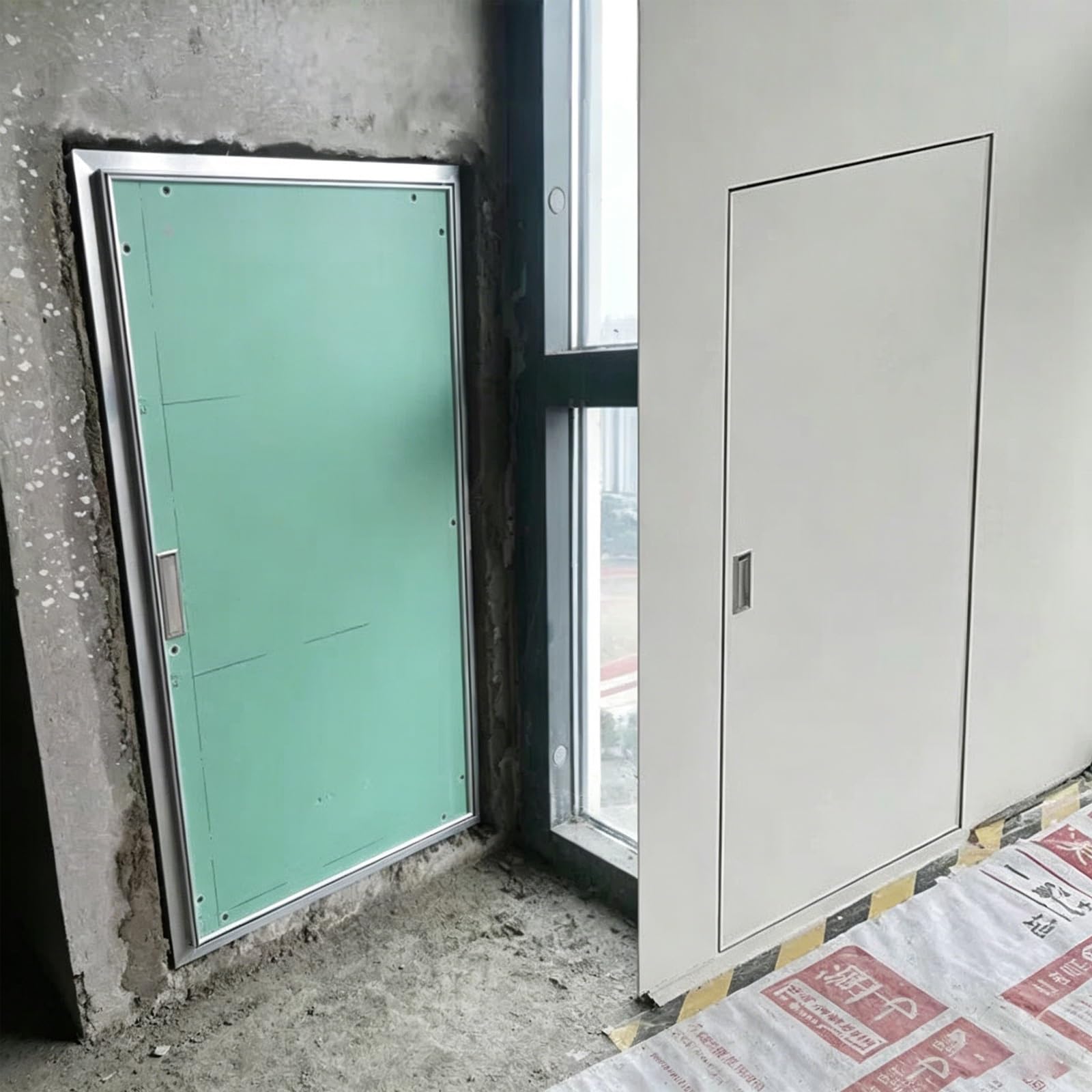 SRNSAEB Recessed Drywall Access Panels Flush 30x40 40x60 60x80 70x100 80x120 CM, Plasterboard Access Door for Plumbing/Concealed Wall/Pipes, Hidden Inspection Hatch(75x100cm/29.5x39.4in)
