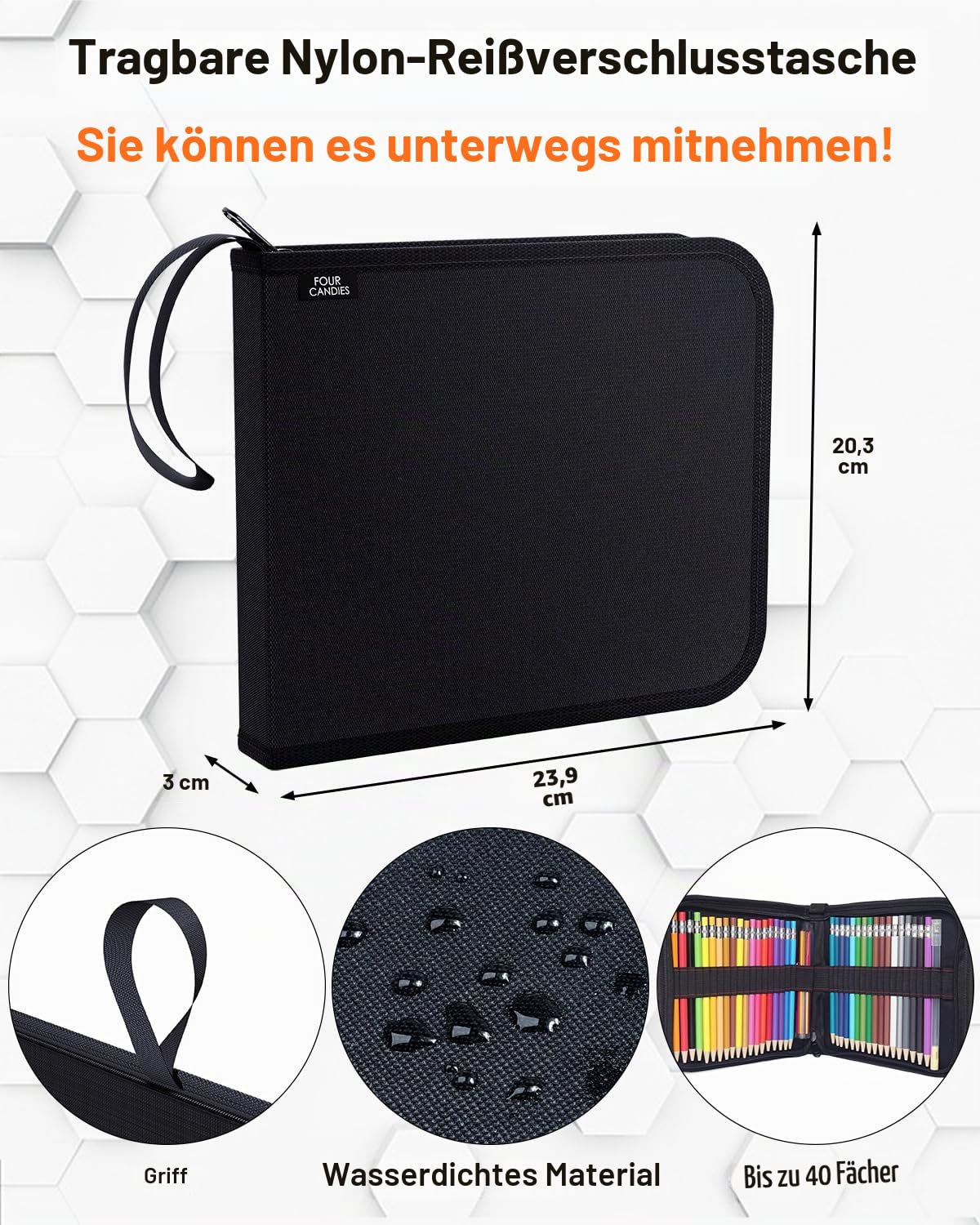 Four Candies Druckbleistifte mit bunten Minen, radierbare mechanische Stifte mit Spitzer und Tasche, ästhetische Zeichenwerkzeuge ideal für Anfänger 2,6 mm, 36 Stück
