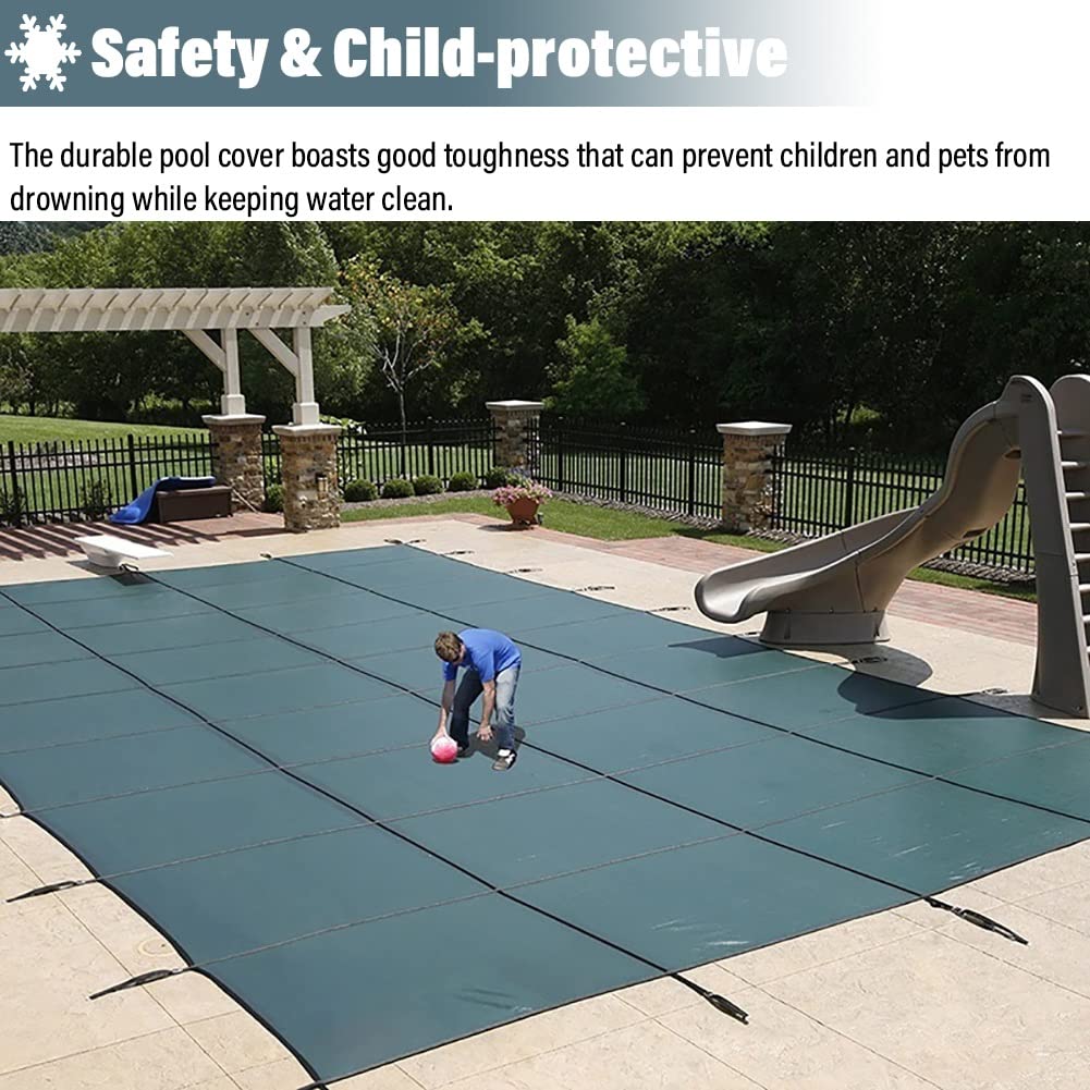 Piscinas Cobertor Cubierta Cobertor Funda Cubierta de seguridad para piscinas enterradas Malla verde - 1m/2m/3m/4m/5m/6m/7m/8m/9m/10m Rectangular Cuadrado En forma de riñon Cobertores de invierno para