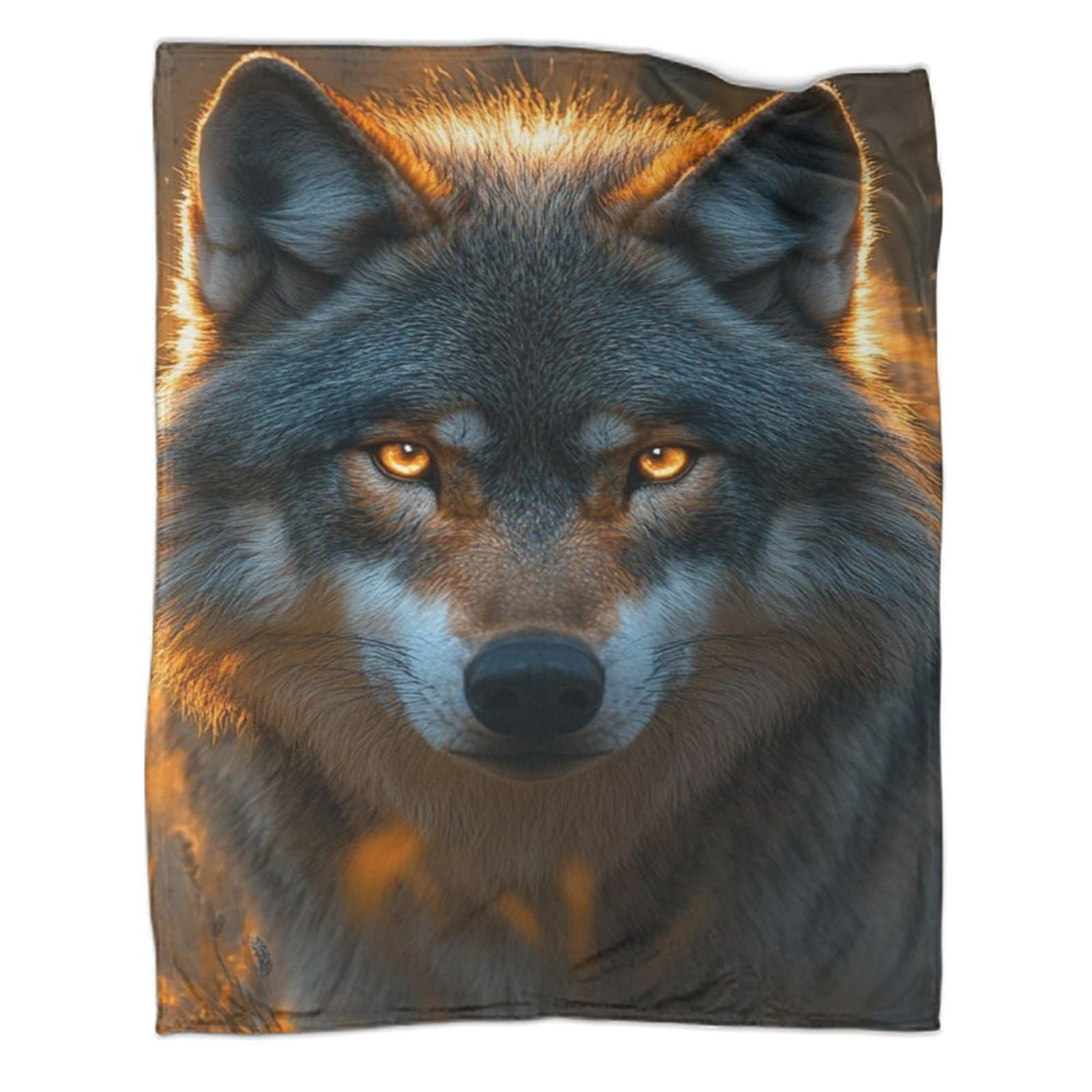 Couverture lit flanelle loup 3D le cadeau idéal pour chambre de garçon