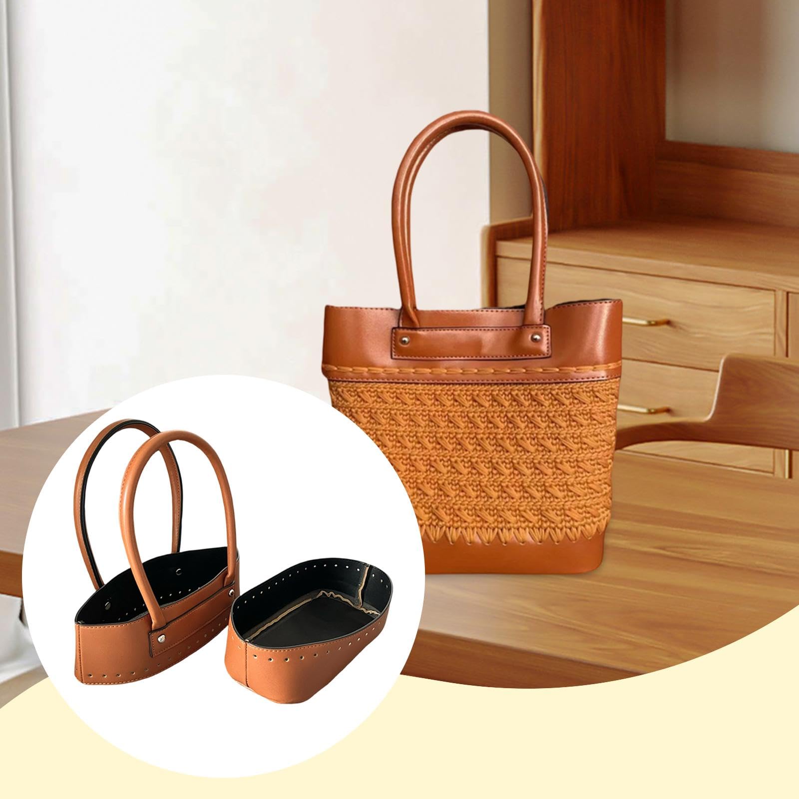 DIY-Handtaschen-Bastelset: Materialset, Geschenktasche, Tragegriff für Einkaufstasche, Geldbörse, Braun