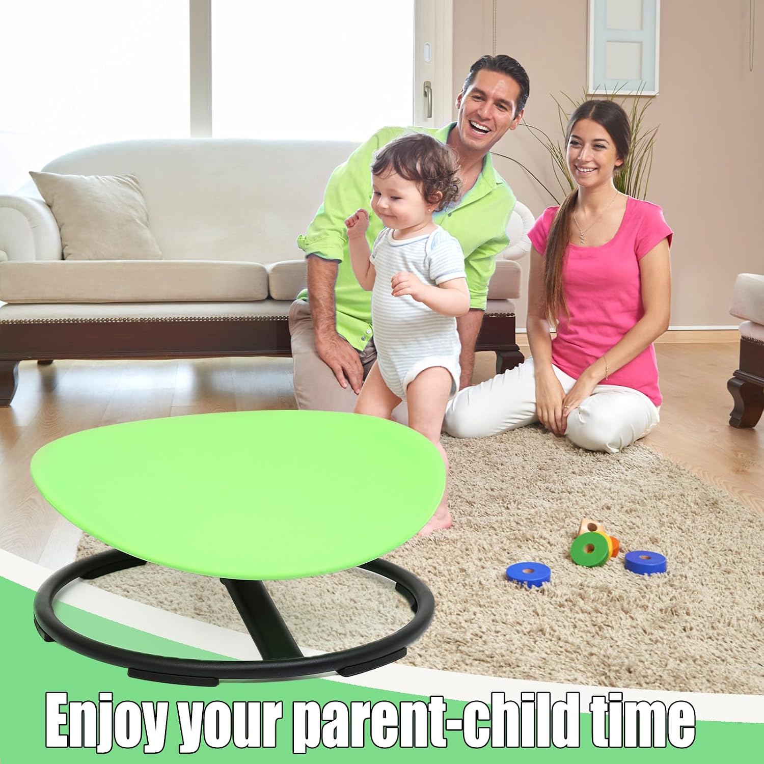 Luanka Kids Swivel Chair Sensory,Spinning Chair for Autistic Kids & ADHD Children,Toddler Coordination Sensory Products for Ages 3 Years and UP,Gifts for Kid with Autism(Green)