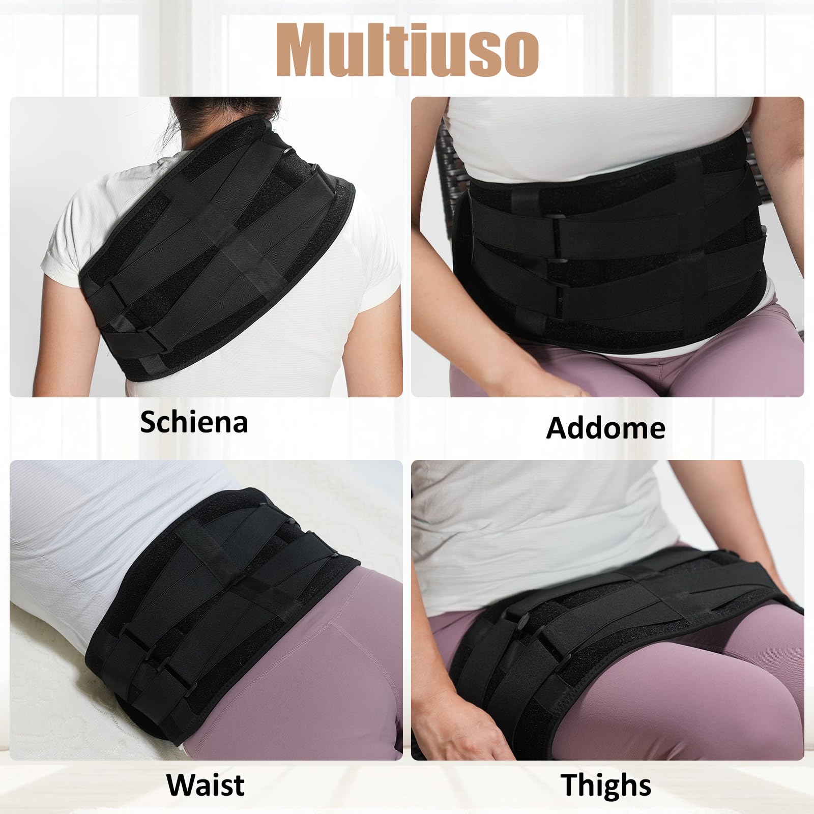 Ceinture chauffante de massage contre les maux de dos avec batterie de 10 000 mAh, sangle de 150 cm, sangle réglable, ceinture chauffante électrique avec 3 modes, 3 intensités, avec minuterie