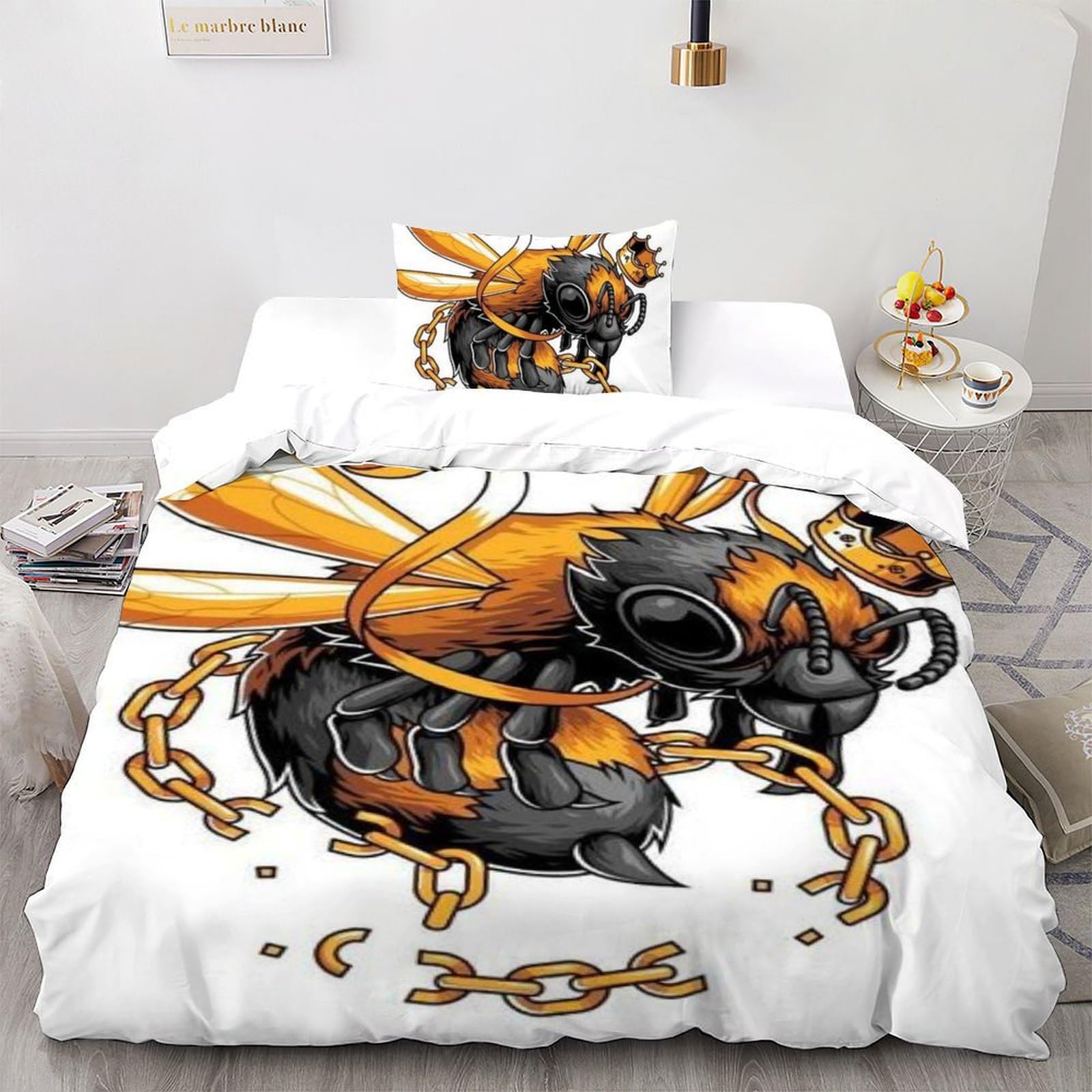 Parure de lit garçon avec housse de couette animaux volants 135x200 cm en microfibre douce